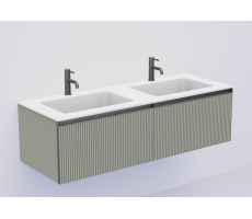 Тумба Armadi Art рифлёная Armadi Art LUNA QUATRO 2 140см (70+70) профиль ANTHRACITE + внутриняя подсветка 790-M2-140(70+70)-R-L-A-L 