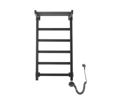 Полотенцесушитель электрический Domoterm Квадро Плюс с полкой Квадро Плюс с полкой П6 400х800 ER черный Черный, матовый 
