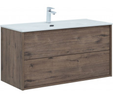 Тумба с раковиной Aquanet Lino 100 (Flat) Дуб Веллингтон (298567) 