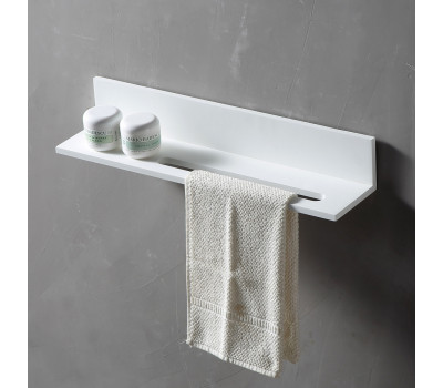 Полочка с полотенцедержателем для ванной комнаты ABBER Stein AS1655 белая матовая 