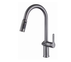 Смеситель для кухни с индикатором температуры Knotlor KN-100/GM, вороненая сталь