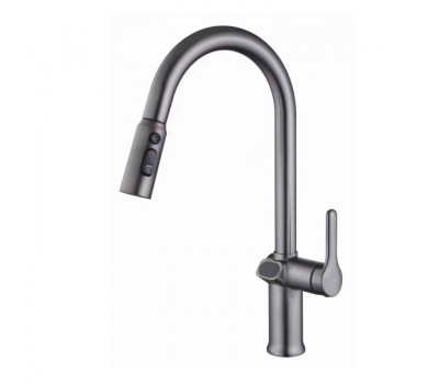 Смеситель для кухни с индикатором температуры Knotlor KN-100/GM, вороненая сталь