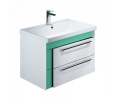 Тумба с раковиной IDDIS Color Plus 70 подвесная белая/мятная COL70M0i95K  
