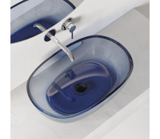 Раковина накладная прозрачная ABBER Kristall AT2805Saphir синяя Раковина накладная прозрачная ABBER Kristall AT2805Saphir синяя