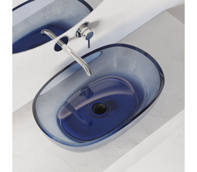 Раковина накладная прозрачная ABBER Kristall AT2805Saphir синяя Раковина накладная прозрачная ABBER Kristall AT2805Saphir синяя