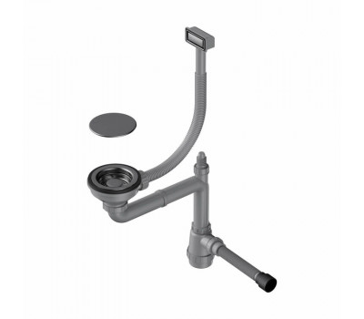 Слив-перелив OMOIKIRI WK-1C-GM, для одночашевых моек, цвет-вороненая сталь 4956474 