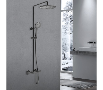 Душевая стойка Vincea Desire VSFS-1D0TGM термостатическая, вороненая сталь Душевая стойка Vincea Desire VSFS-1D0TGM термостатическая, вороненая сталь