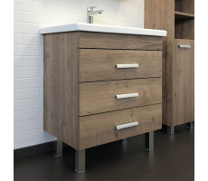 Тумба-умывальник Comforty Никосия 70Н дуб темный с раковиной Como 70 