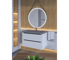 Тумба с раковиной для ванной подвесная Uperwood Tanos-Classic Quartz 80х45х55 см, белая графит/бетон 3930421702 