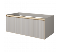 Тумба Armadi Art QUATRO 1 100см рифлёная CASHMERE FUGA профиль MATT GOLD 790-M1-100-CM-RIB-MG 