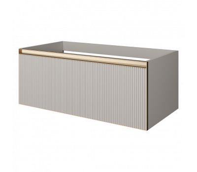 Тумба Armadi Art QUATRO 1 100см рифлёная CASHMERE FUGA профиль MATT GOLD 790-M1-100-CM-RIB-MG 