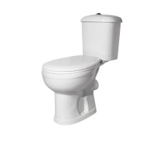 Унитаз-компакт Оскольская керамика Дора горизонтальный выпуск, однорежимная арматура, сиденье полипропилен, белый 47301100504 