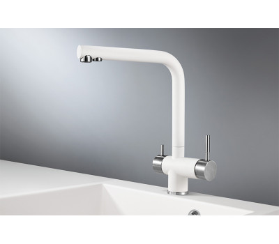 Смеситель для кухни GRANULA 2305, АРКТИК (БЕЛЫЙ) 