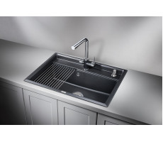 Кухонная мойка GRANULA KS-7301, ШВАРЦ (чёрный металлик), кварц 