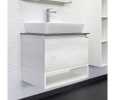 Тумба-умывальник Comforty Прага-60 дуб белый с графитовой столешницей с раковиной Comforty 9055RA-50 Тумба-умывальник Comforty Прага-60 дуб белый с графитовой столешницей с раковиной Comforty 9055RA-50