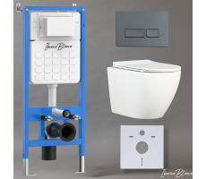 Комплект 3в1 IBERICA BLANCA инсталляция SILENCIO, унитаз BILBAO ALTO белый, кнопка смыва ESTI-R серый матовый (IB001.BLA.234.218) Комплект 3в1 IBERICA BLANCA инсталляция SILENCIO, унитаз BILBAO ALTO белый, кнопка смыва ESTI-R серый матовый (IB001.BLA.234.218)