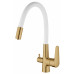 Смеситель Coral для кухни с подключением к фильтру белый Gold CL03GW ESKO 