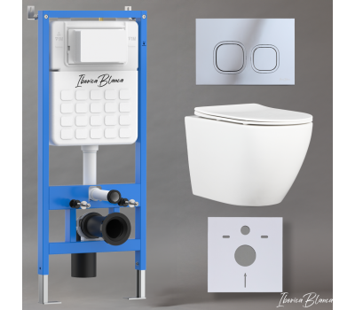 Комплект 3в1 IBERICA BLANCA инсталляция SILENCIO, унитаз BILBAO ALTO белый, кнопка смыва ESTI-Q хром глянцевый (IB001.BLA.234.833) Комплект 3в1 IBERICA BLANCA инсталляция SILENCIO, унитаз BILBAO ALTO белый, кнопка смыва ESTI-Q хром глянцевый (IB001.BLA.234.833)