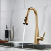 Смеситель для кухни с выдвижным изливом Shevanik S363G, золотой сатин