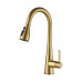 Смеситель для кухни с выдвижным изливом Shevanik S363G, золотой сатин