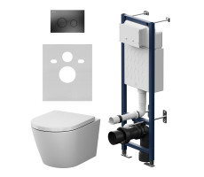 Инсталляция ErgoFit с подвесным унитазом Aquaspin и клавишей AM.PM X-Joy IS110138.851900 Чёрный Инсталляция ErgoFit с подвесным унитазом Aquaspin и клавишей AM.PM X-Joy IS110138.851900 Чёрный