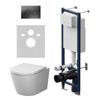 Инсталляция ErgoFit с подвесным унитазом Aquaspin и клавишей AM.PM X-Joy IS110138.851900 Чёрный 