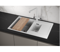 Кухонная мойка GRANULA ES-7808, АРКТИК (БЕЛЫЙ), кварц, ESTETICA 