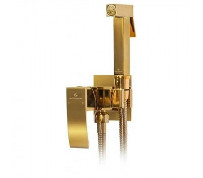Гигиенический душ со смесителем встраиваемый Grocenberg GB007GO, золото 