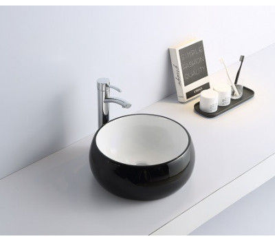 Умывальник CeramaLux 5004BW черный 