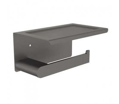 Держатель для туалетной бумаги с полочкой Knotlor PH102GM оружейная сталь матовый 