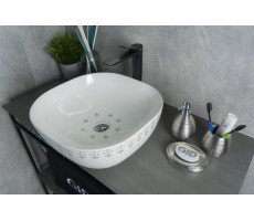 Раковина накладная Gid Nc440 Белый / Хром 