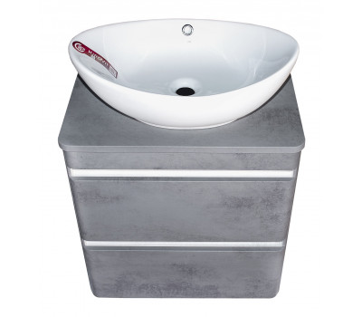 Тумба подвесная Style Line Атлантика 60, Люкс бетон темный, (2 ящ.), со столешницей МДФ, PLUS СС-00002279 