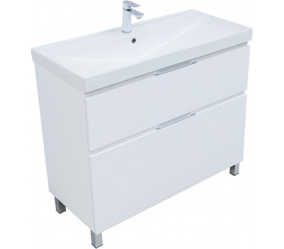 Тумба с раковиной Aquanet Алвита new 100 (Flash) напольная 2 ящ. цв. белый матовый 00345681 Тумба с раковиной Aquanet Алвита new 100 (Flash) напольная 2 ящ. цв. белый матовый 00345681