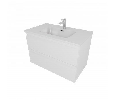 Комплект мебели:Тумба 80 см ВЕГА с раковиной AQ0480-00, 2 ящика,цвет белый мат AQ77080-MW Комплект мебели:Тумба 80 см ВЕГА с раковиной AQ0480-00, 2 ящика,цвет белый мат AQ77080-MW