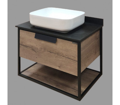Тумба-умывальник Comforty Кёльн-75 дуб темный с черной столешницей с раковиной Comforty T-Y9378 Тумба-умывальник Comforty Кёльн-75 дуб темный с черной столешницей с раковиной Comforty T-Y9378