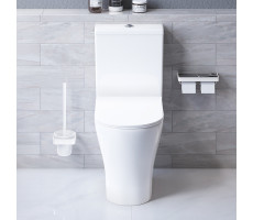 Унитаз-компакт безободковый с сиденьем микролифт Damixa Sirius DX86C8600SC Белый 