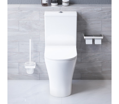 Унитаз-компакт безободковый с сиденьем микролифт Damixa Sirius DX86C8600SC Белый 