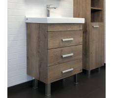 Тумба-умывальник Comforty Никосия 60Н дуб темный с раковиной Fest 60 F01 00-00008852 