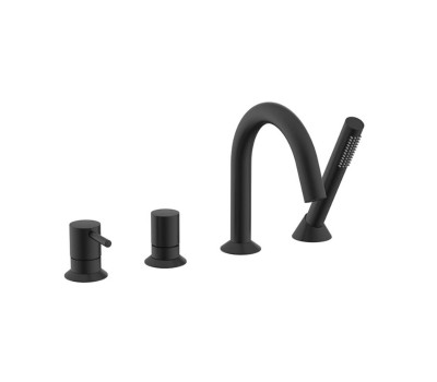 Смеситель на борт ванны NEMO Round NM-2352MB  Черный матовый 