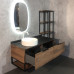 Тумба-умывальник Comforty Порто-120-1 дуб тёмно-коричневый с черной столешницей c раковиной Comforty 9110 00-00000828 