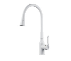 Смеситель для кухни с гибким изливом Raffine F303C-1, белый