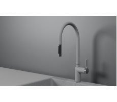 Смеситель для кухни GRANULA GR-8172, БАЗАЛЬТ, С ВЫДВИЖНЫМ ИЗЛИВОМ 