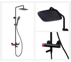 Душевая стойка АВАНГАРД 2039RH черный красный Bronze de Luxe 