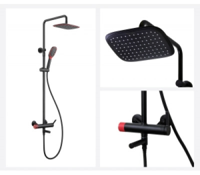 Душевая стойка АВАНГАРД 2039RH черный красный Bronze de Luxe 