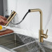 Смеситель для кухни с мультифункциональным изливом Raffine F203G, золотой сатин