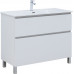Тумба с раковиной Aquanet Вега 100 (Flat) напольная 2 ящ. цв. белый глянец 00345379 Тумба с раковиной Aquanet Вега 100 (Flat) напольная 2 ящ. цв. белый глянец 00345379