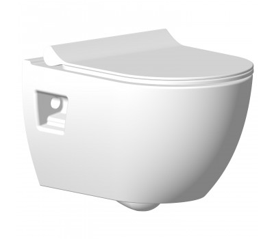 Унитаз подвесной Seramiksan Ocean plus безободковый, с тонким сиденьем микролифт, белый (Ocean plus) Унитаз подвесной Seramiksan Ocean plus безободковый, с тонким сиденьем микролифт, белый (Ocean plus)