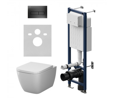 Инсталляция ErgoFit с подвесным унитазом Aquaspin и клавишей AM.PM Gem IS110338.901901 Чёрный Матовое Инсталляция ErgoFit с подвесным унитазом Aquaspin и клавишей AM.PM Gem IS110338.901901 Чёрный Матовое