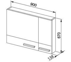 Зеркало-шкаф Aquanet Нота 90 белый 