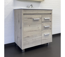 Тумба-умывальник Comforty Марио-75 дуб дымчатый с раковиной Quadro 75 Тумба-умывальник Comforty Марио-75 дуб дымчатый с раковиной Quadro 75